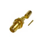 20F-C-BK-RG58: SMA Female Crimp Bulkhead for RG-58/U & LMR®-195 Cable