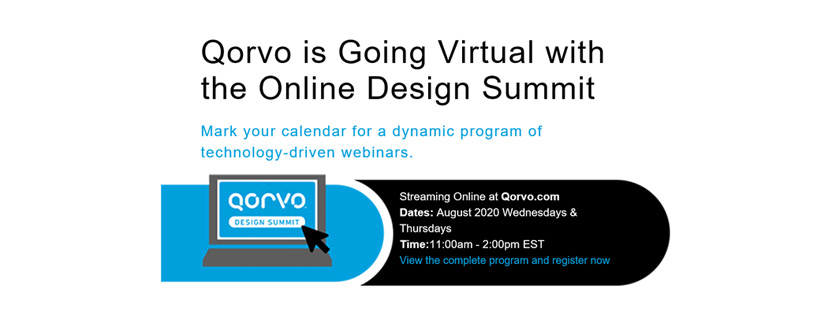 Qorvo is Going Virtual with the Online Design Summit