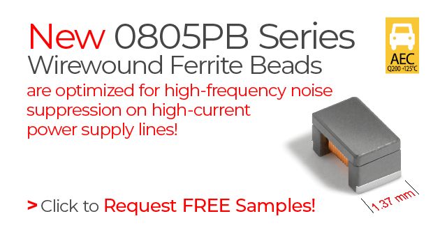 Coicraft New Wirewound Ferrite Beads Provide Optimized Impedance Across a Wide Frequency Range