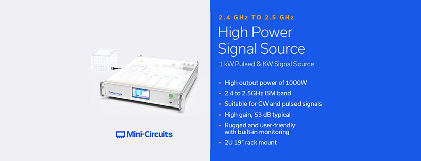 Mini-Circuits Introduces 1 kW Solid-State Signal Source for RF Energy Applications in the 2.4 GHz ISM Band