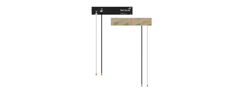New Taoglas FXP301 2-in-1 GNSS and Cellular Flex PCB Antenna with 150mm Black and White 1.37 Cable and I-PEX MHF®I (U.FL)