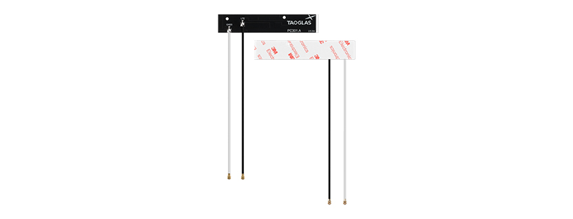 New Taoglas PC301 2-in-1 GNSS and Cellular FR4 PCB Antenna with 150mm Black and White 1.37 Cable and I-PEX MHF®I (U.FL)