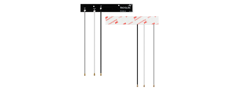 Taoglas PC303 3-in-1 GNSS, Cellular and Wi-Fi FR4 PCB Antenna with 150mm Black, White and Gray 1.37 Cable and I-PEX MHFI