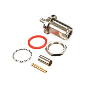 18F-C-BK-RG58: N-Type Female Crimp Bulkhead for RG-58/U & LMR®-195 Cable