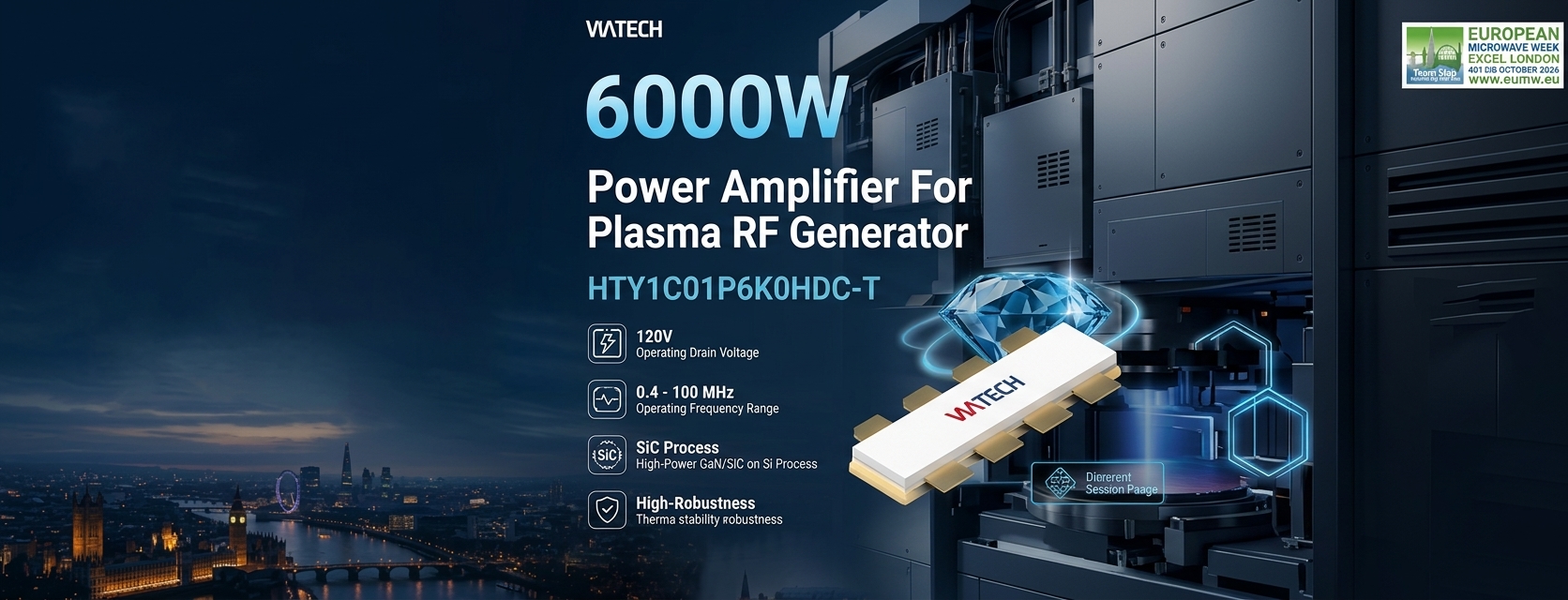 Pioneering the Future of RF: Watech Electronics Introduces 6000W SiC Power Amplifier Transistor